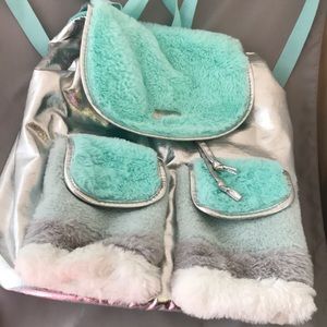 JUSTICE Normal sized fluffy backpack